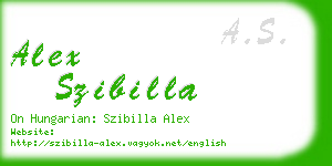 alex szibilla business card
